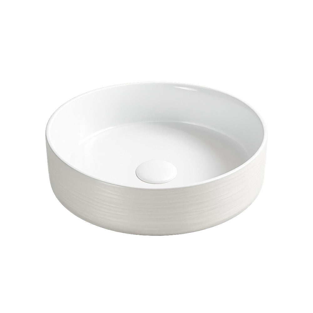 LUKKA OLLIA ABOVE COUNTER BASIN GLOSS WHITE LINE ART 345MM