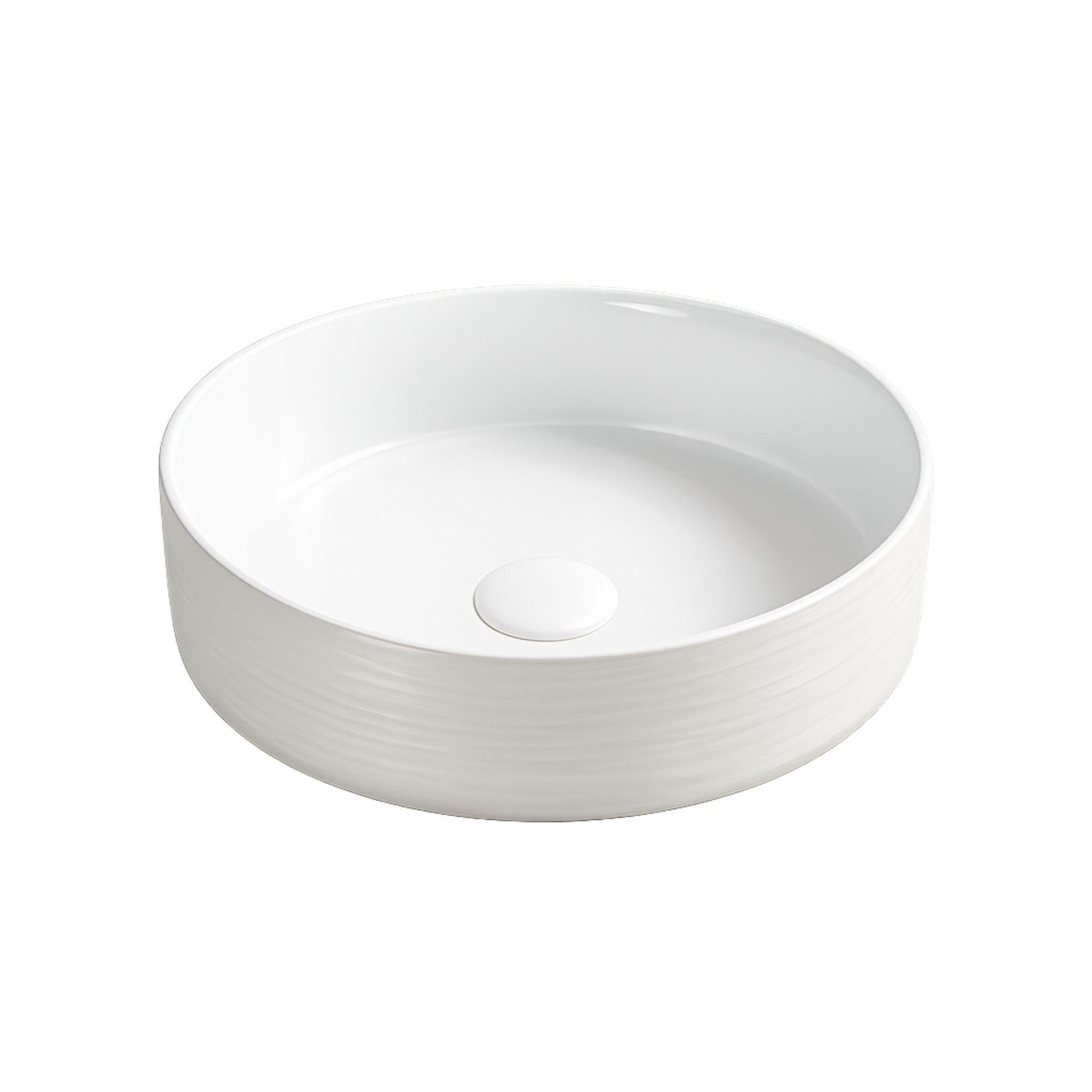 LUKKA OLLIA ABOVE COUNTER BASIN GLOSS WHITE LINE ART 345MM
