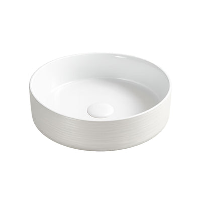 LUKKA OLLIA ABOVE COUNTER BASIN GLOSS WHITE LINE ART 345MM