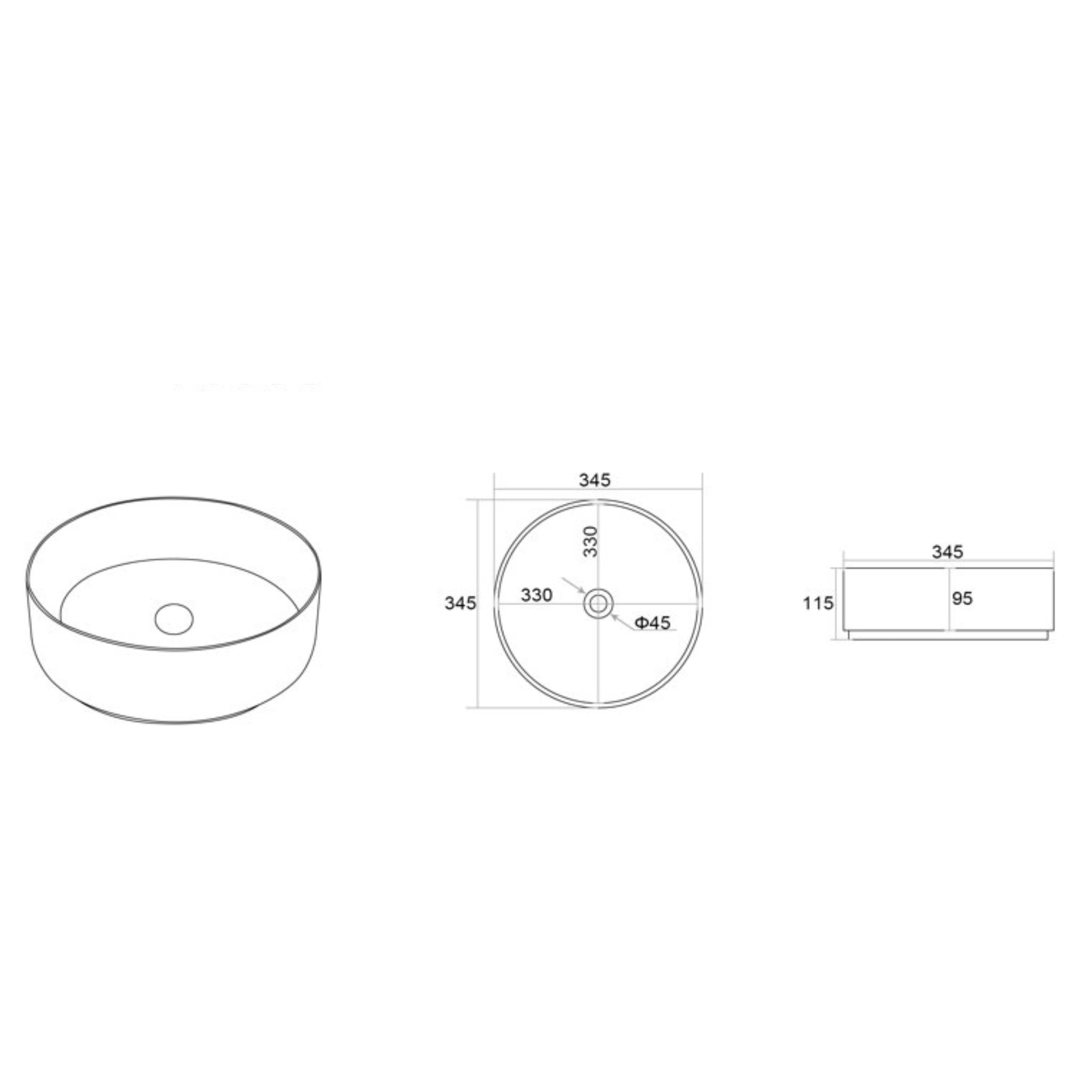 LUKKA OLLIA ABOVE COUNTER BASIN YELLOW GOLD 345MM