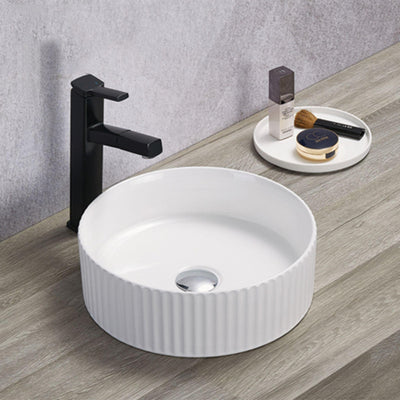 LUKKA OLLEY FLUTED ABOVE COUNTER BASIN GLOSS WHITE 360MM