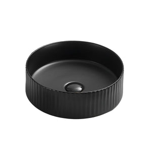 LUKKA OLLEY FLUTED ABOVE COUNTER BASIN MATTE BLACK 360MM