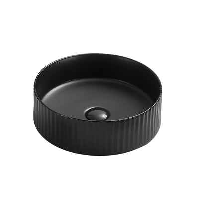 LUKKA OLLEY FLUTED ABOVE COUNTER BASIN MATTE BLACK 360MM