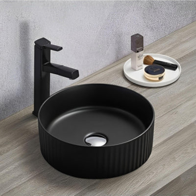 LUKKA OLLEY FLUTED ABOVE COUNTER BASIN MATTE BLACK 360MM