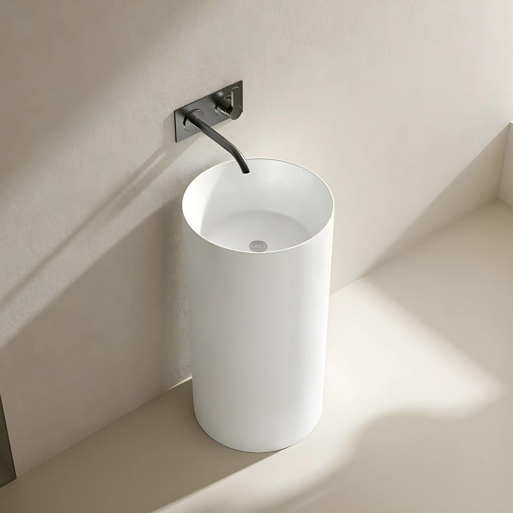 LUKKA OLLIA FREE STANDING PEDESTAL BASIN MATTE WHITE 445MM