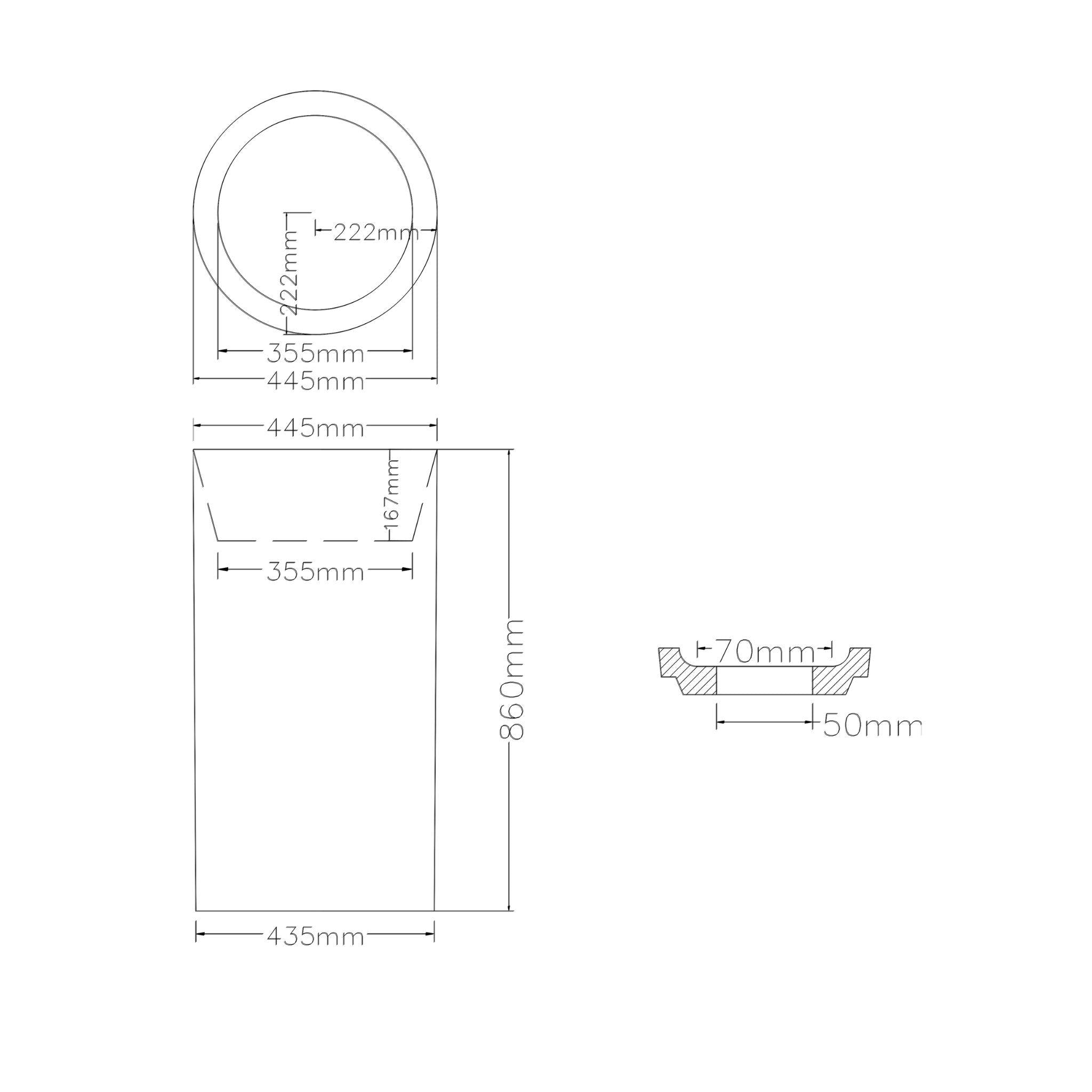 LUKKA OLLIA FREE STANDING PEDESTAL BASIN MATTE WHITE 445MM
