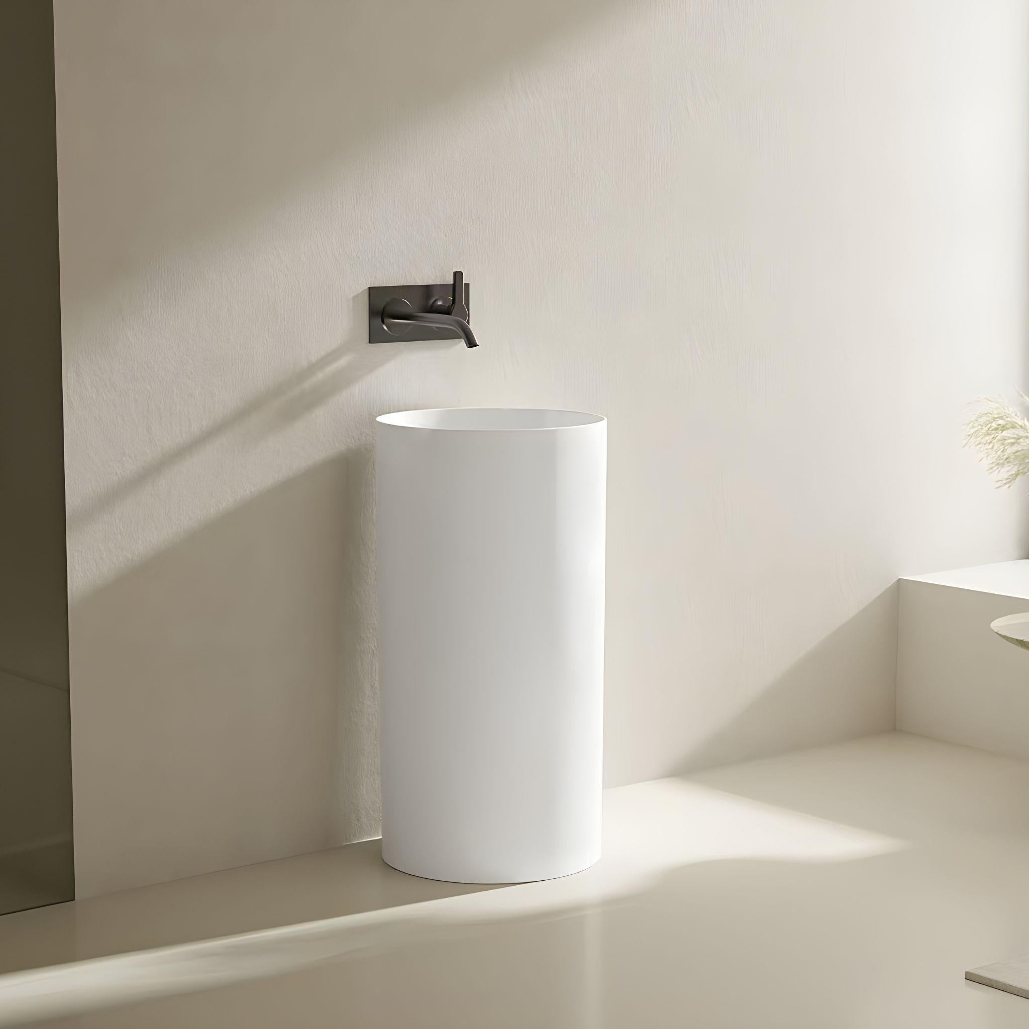 LUKKA OLLIA FREE STANDING PEDESTAL BASIN MATTE WHITE 445MM