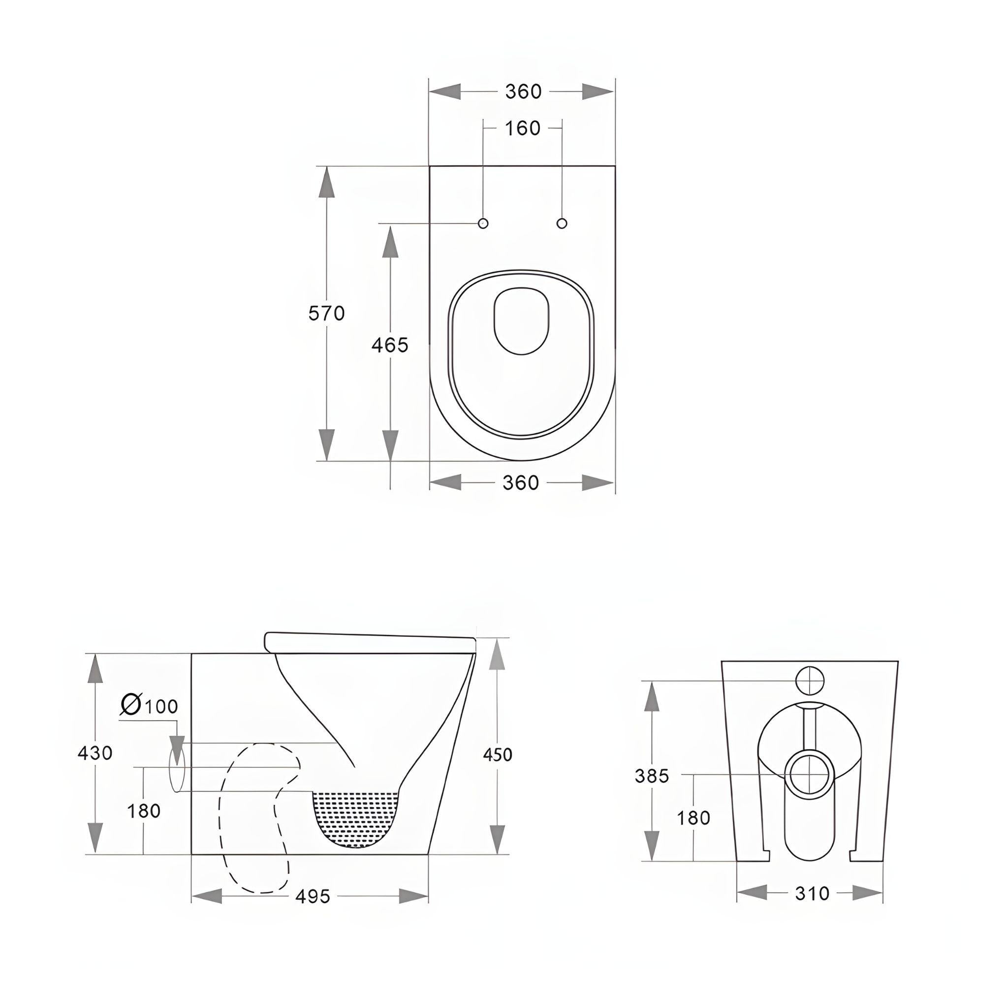 LUKKA ORTA TORNADO RIMLESS WALL FACED FLOOR PAN GLOSS WHITE
