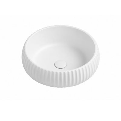 LUKKA ORAN FLUTED ABOVE COUNTER BASIN MATTE WHITE 410MM