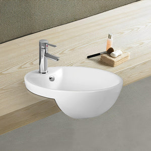 LUKKA ORBI SEMI RECESSED BASIN GLOSS WHITE 430MM