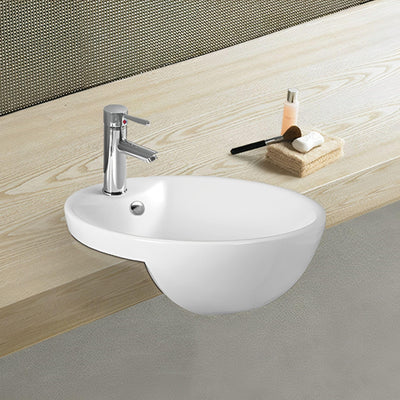 LUKKA ORBI SEMI RECESSED BASIN GLOSS WHITE 430MM