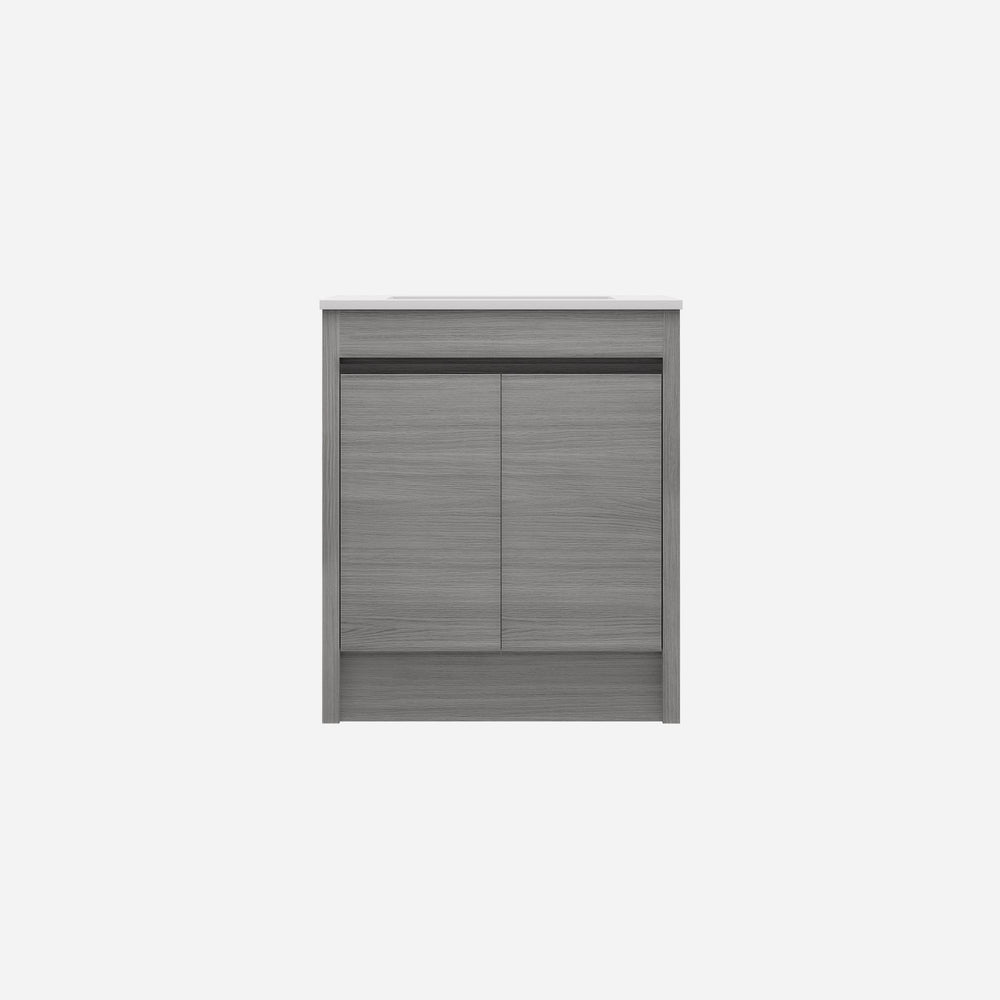LUKKA PAKO GREY OAK FLAT PACK 750MM SINGLE BOWL FLOOR STANDING VANITY