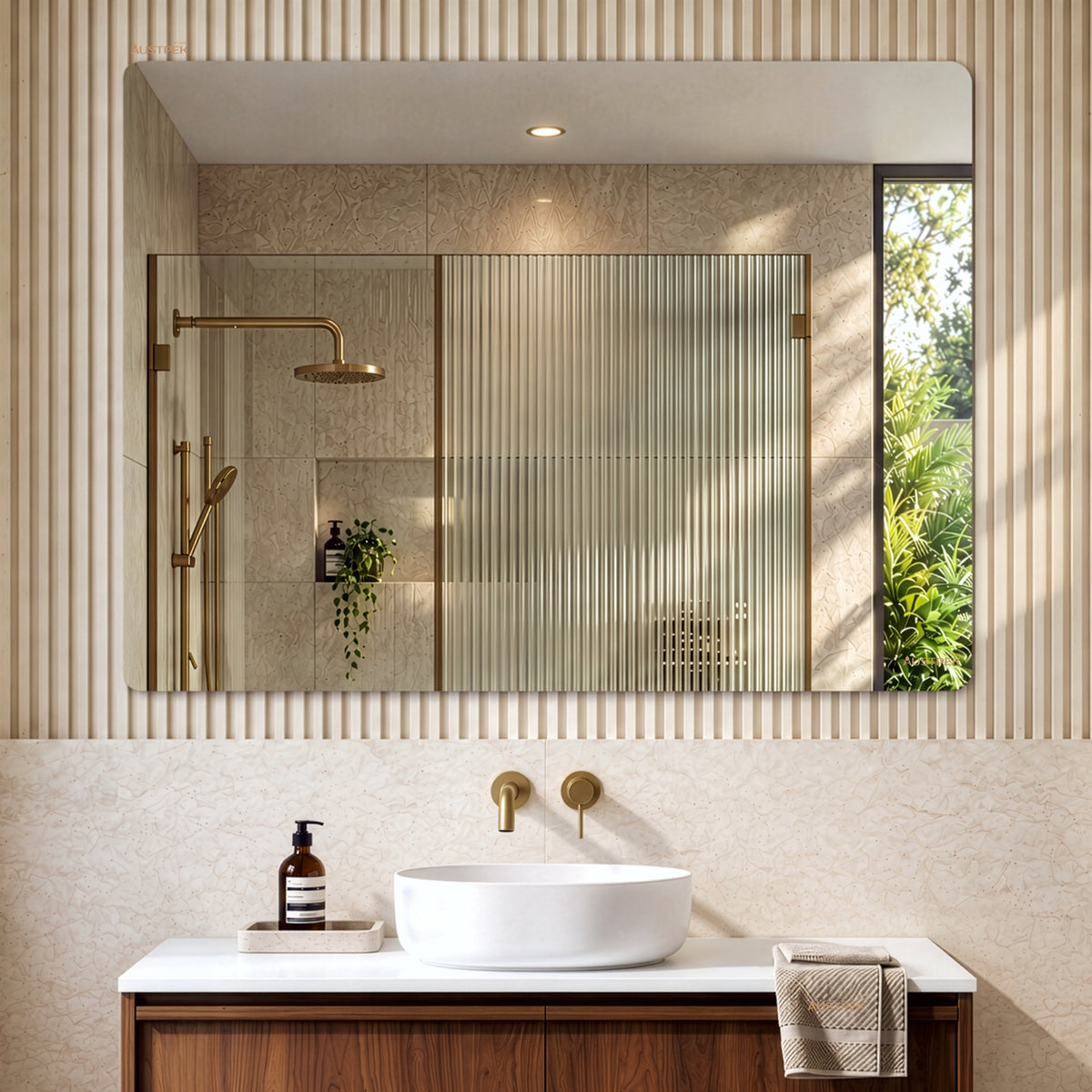 LUKKA RECTTA RECTANGULAR FRAMELESS PENCIL EDGE PLAIN MIRROR 1200X900MM