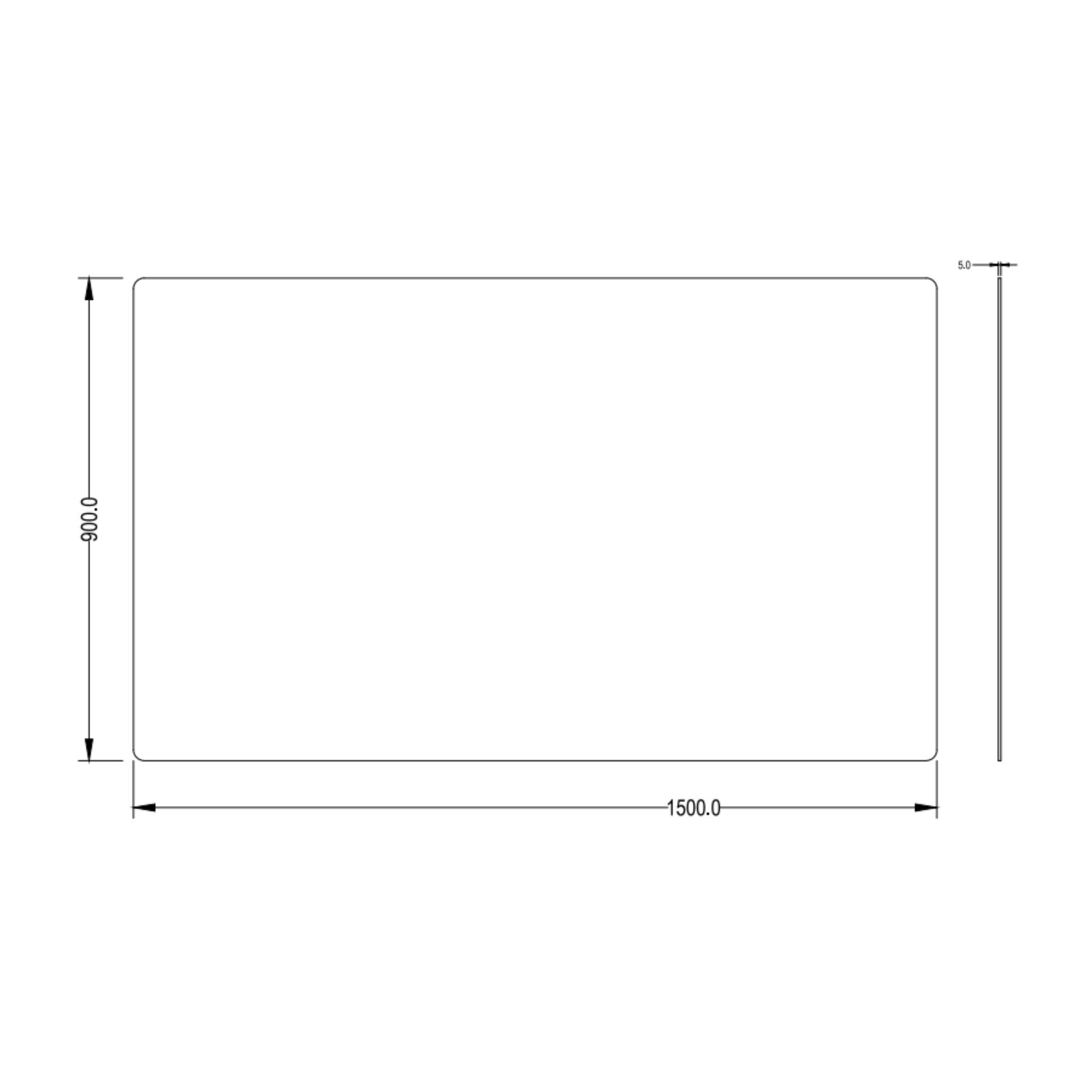 LUKKA RECTTA RECTANGULAR FRAMELESS PENCIL EDGE PLAIN MIRROR 1500X900MM