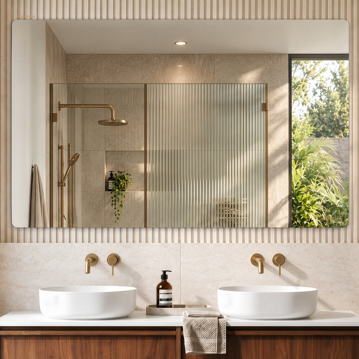 LUKKA RECTTA RECTANGULAR FRAMELESS PENCIL EDGE PLAIN MIRROR 1500X900MM