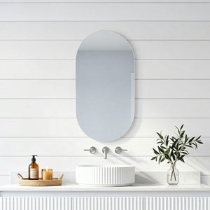 LUKKA ELLIPS OVAL FRAMELESS PENCIL EDGE PLAIN MIRROR 450X900MM
