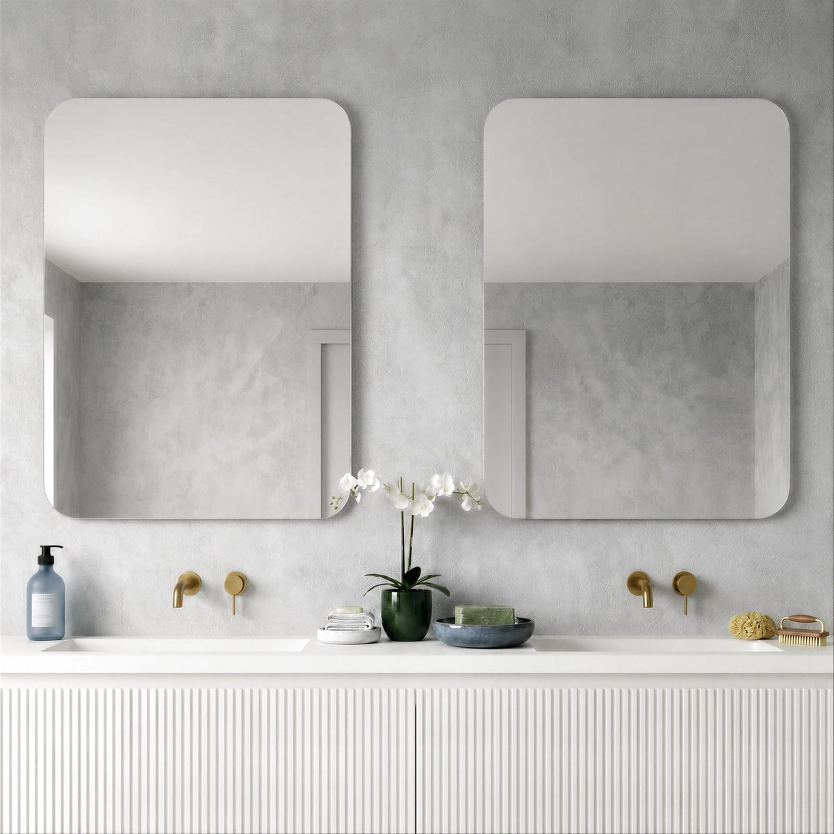 LUKKA RECTTA RECTANGULAR FRAMELESS PENCIL EDGE PLAIN MIRROR 600X750MM