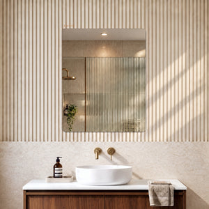 LUKKA RECTTA RECTANGULAR FRAMELESS PENCIL EDGE PLAIN MIRROR 600X750MM