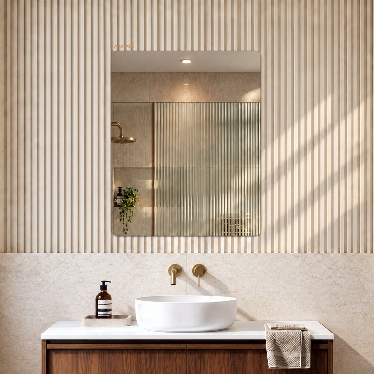 LUKKA RECTTA RECTANGULAR FRAMELESS PENCIL EDGE PLAIN MIRROR 600X750MM