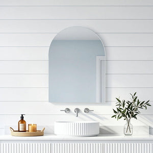 LUKKA ARCO ARCHED FRAMELESS PENCIL EDGE PLAIN MIRROR 600X900MM