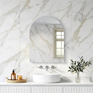 LUKKA ARCO ARCHED FRAMELESS PENCIL EDGE PLAIN MIRROR 600X900MM