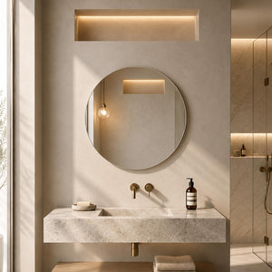 LUKKA ORBIS ROUND FRAMELESS PENCIL EDGE PLAIN MIRROR 700X700MM