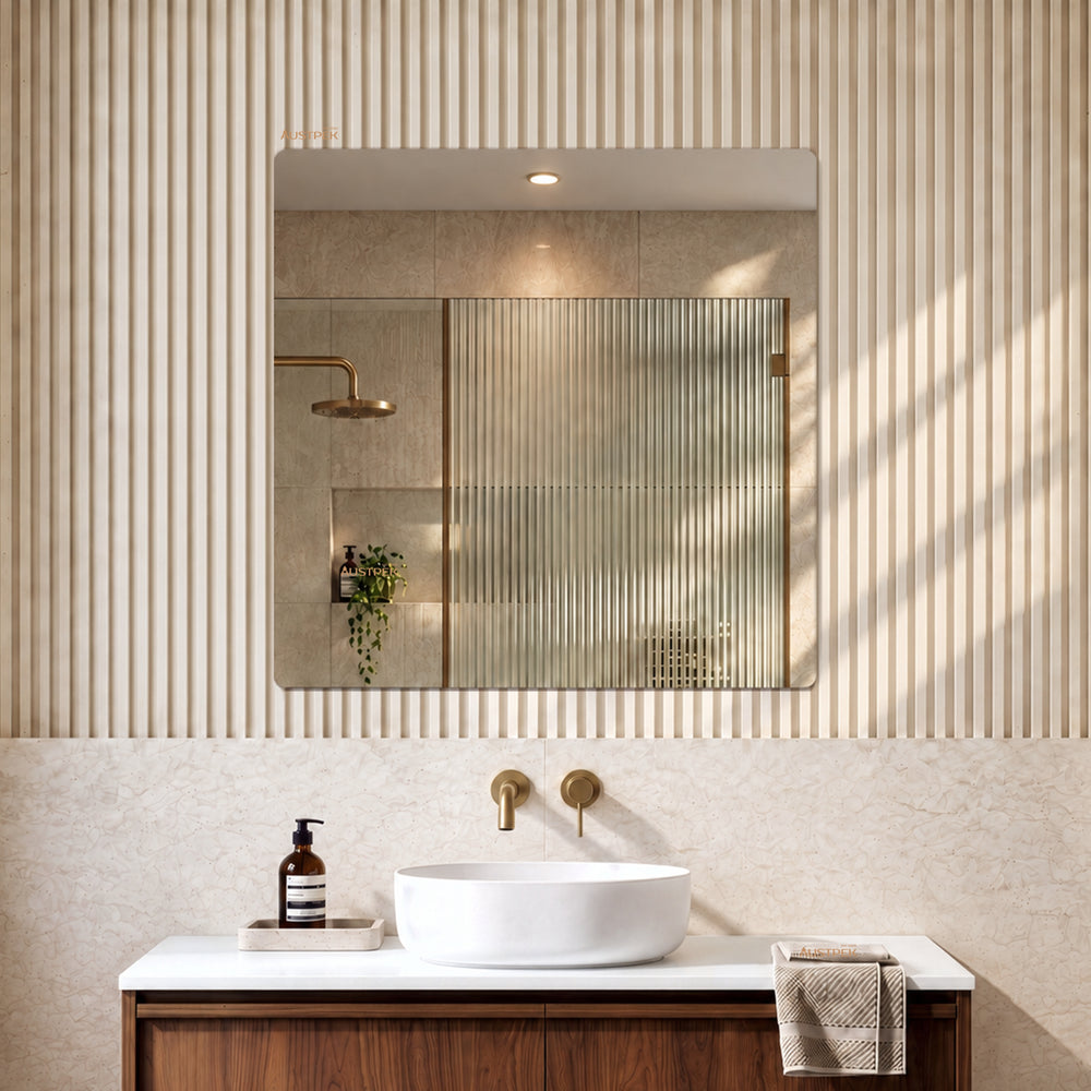 LUKKA RECTTA RECTANGULAR FRAMELESS PENCIL EDGE PLAIN MIRROR 750X750MM