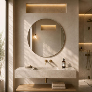 LUKKA ORBIS ROUND FRAMELESS PENCIL EDGE PLAIN MIRROR 800X800MM