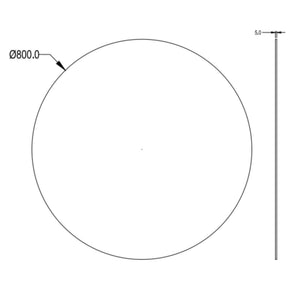 LUKKA ORBIS ROUND FRAMELESS PENCIL EDGE PLAIN MIRROR 800X800MM