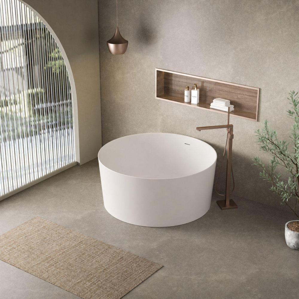 LUKKA PARADISO FREESTANDING BATHTUB OVERFLOW MATTE WHITE 1300MM