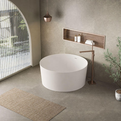 LUKKA PARADISO FREESTANDING BATHTUB OVERFLOW MATTE WHITE 1300MM