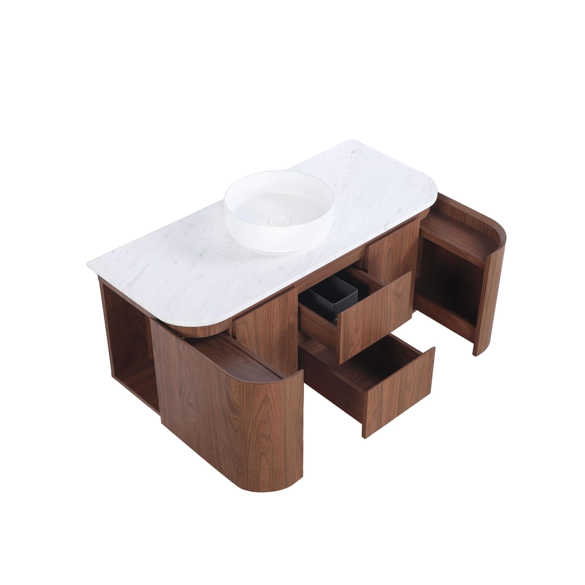 LUKKA RAVELLO MOCHA OAK WOODMATT 1200MM SINGLE BOWL WALL HUNG VANITY