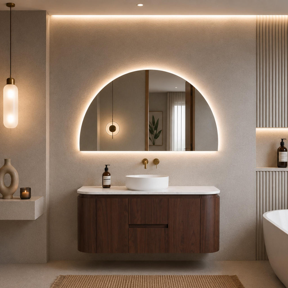 LUKKA RAVELLO MOCHA OAK WOODMATT 1200MM SINGLE BOWL WALL HUNG VANITY