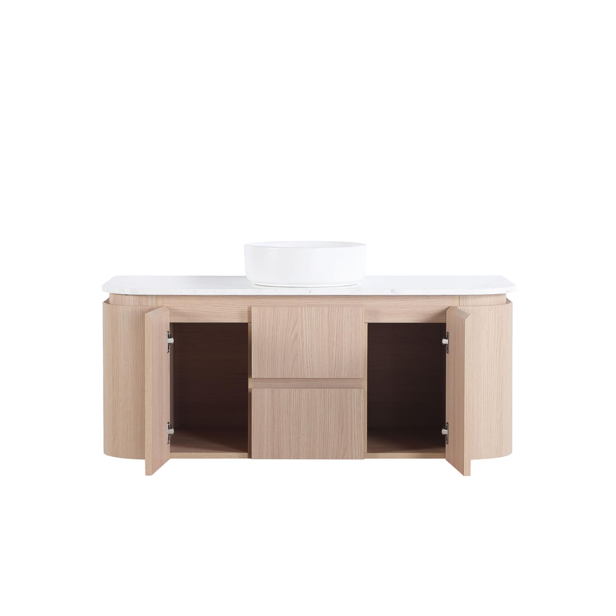 LUKKA RAVELLO SANDY OAK WOODMATT 1200MM SINGLE BOWL WALL HUNG VANITY