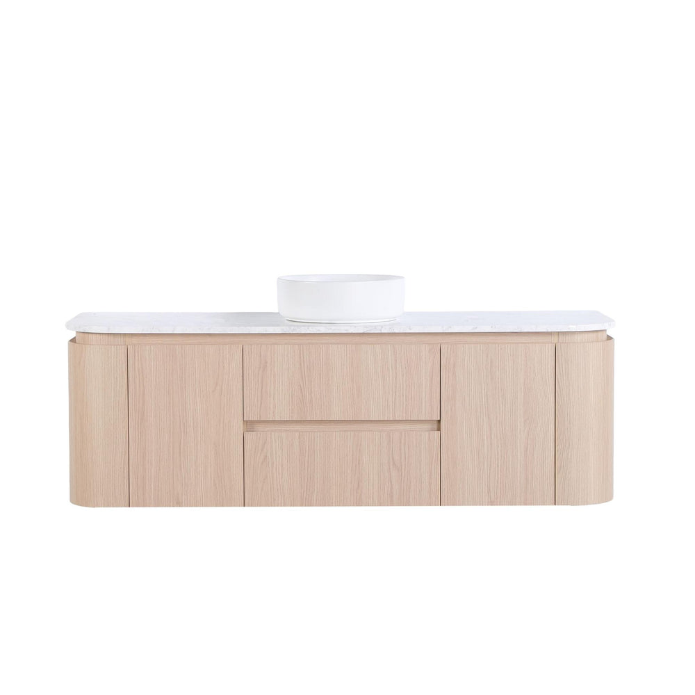 LUKKA RAVELLO SANDY OAK WOODMATT 1500MM SINGLE BOWL WALL HUNG VANITY