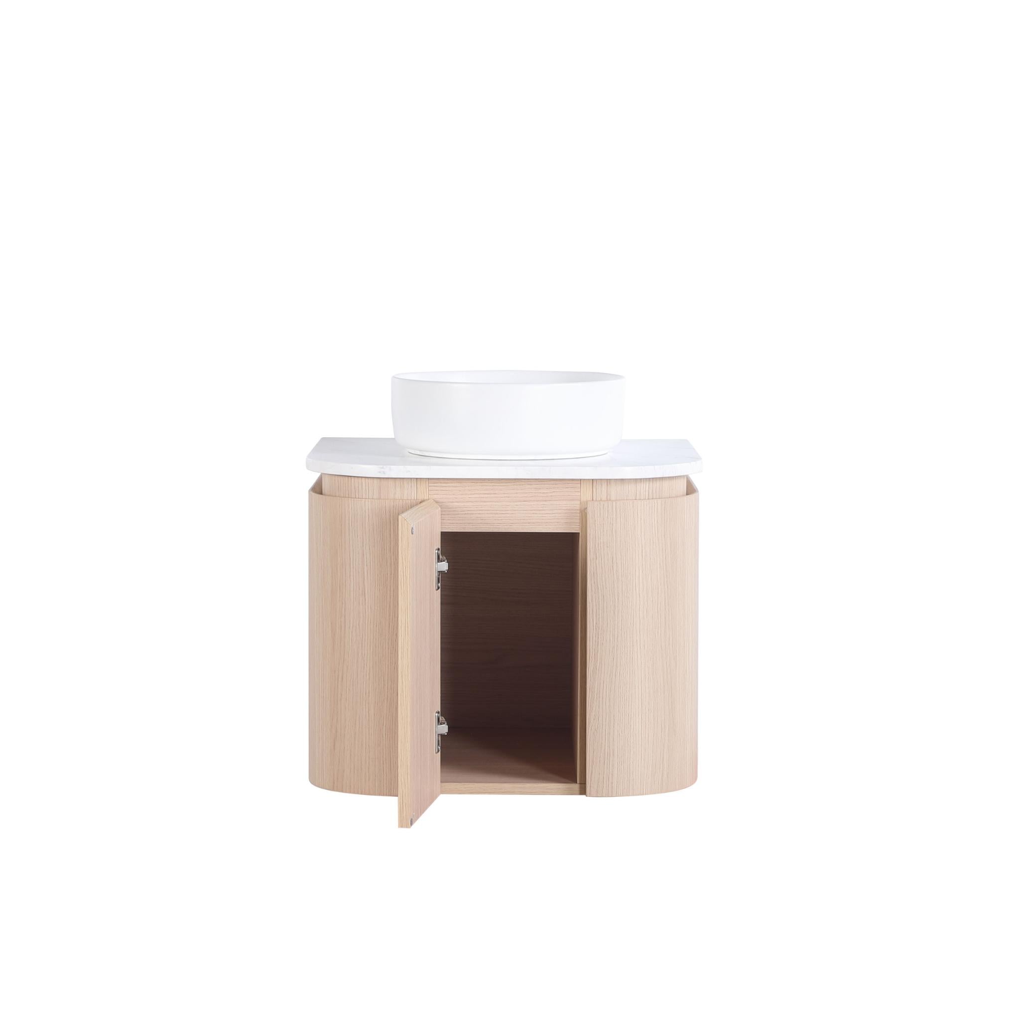 LUKKA RAVELLO SANDY OAK WOODMATT 600MM WALL HUNG VANITY