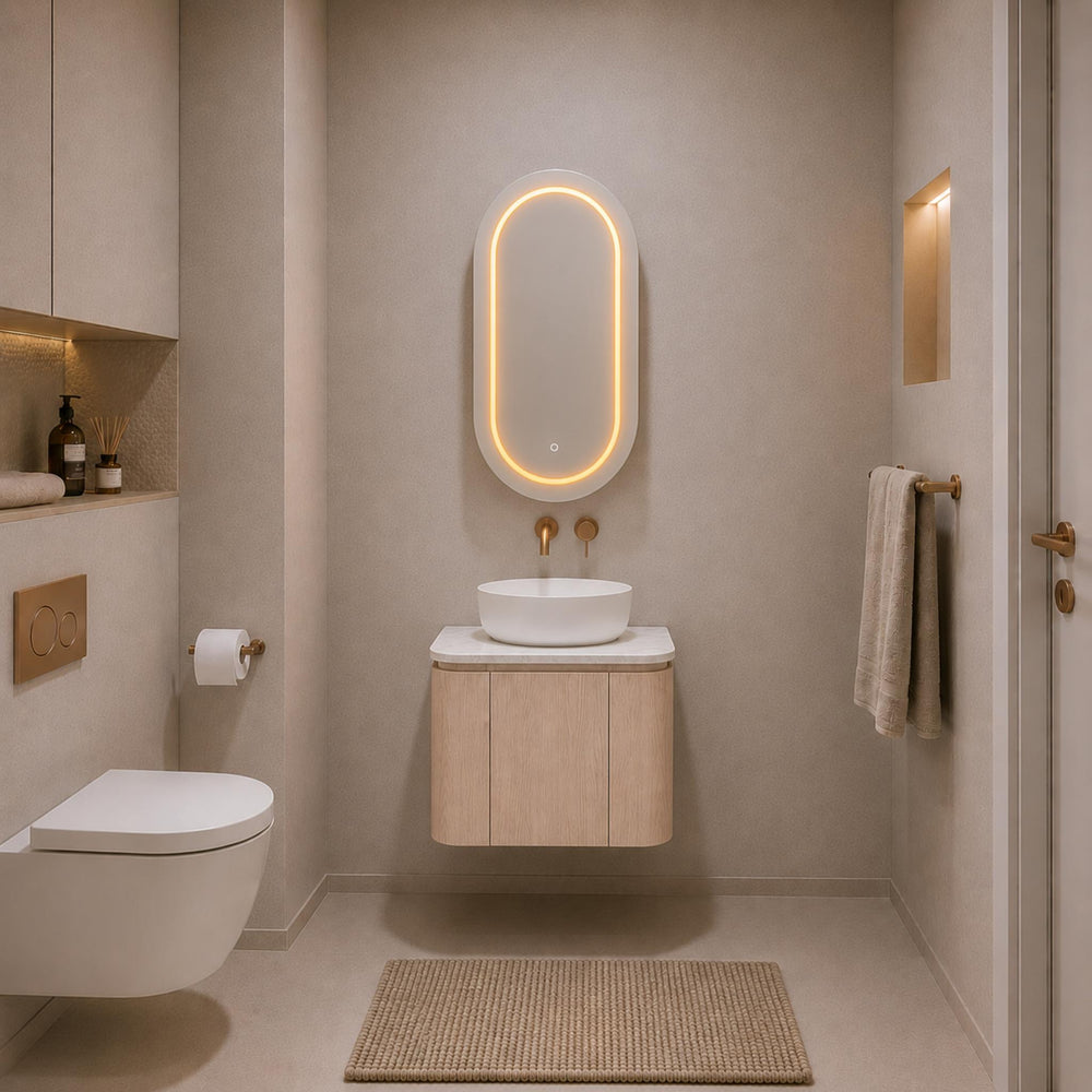LUKKA RAVELLO SANDY OAK WOODMATT 600MM WALL HUNG VANITY
