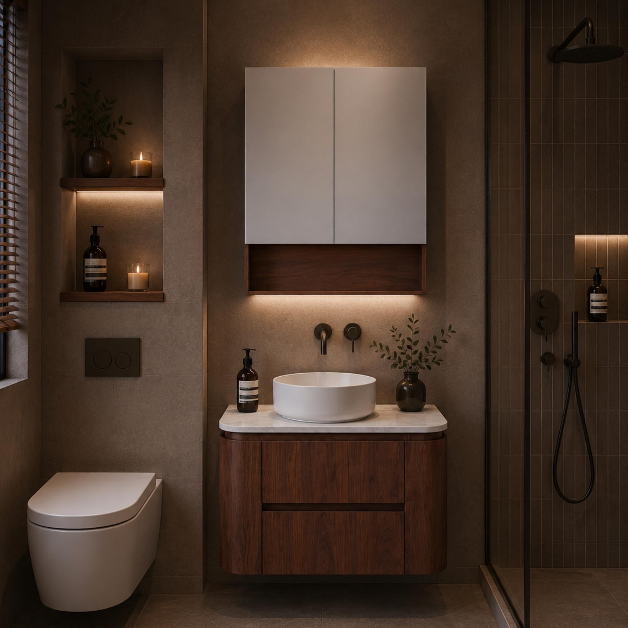 LUKKA RAVELLO MOCHA OAK WOODMATT 750MM WALL HUNG VANITY