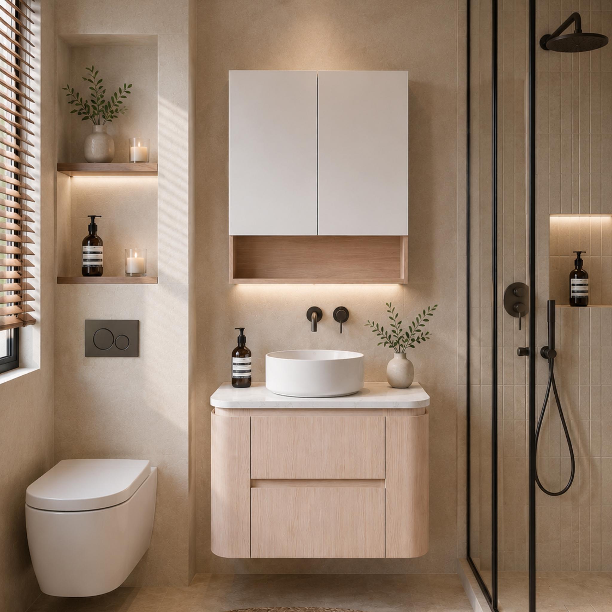 LUKKA RAVELLO SANDY OAK WOODMATT 750MM WALL HUNG VANITY