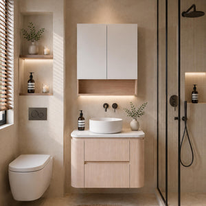 LUKKA RAVELLO SANDY OAK WOODMATT 750MM WALL HUNG VANITY