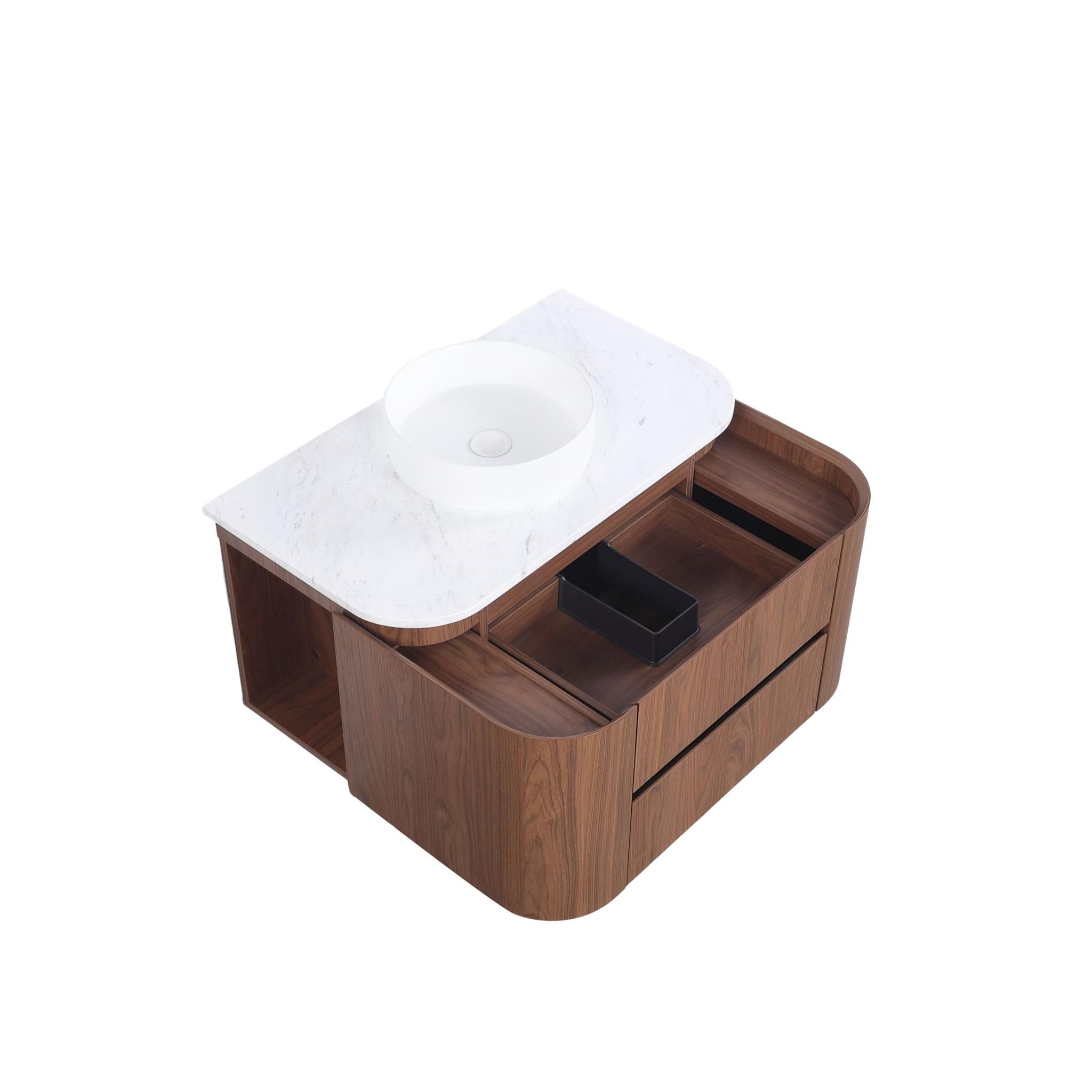 LUKKA RAVELLO MOCHA OAK WOODMATT 900MM WALL HUNG VANITY