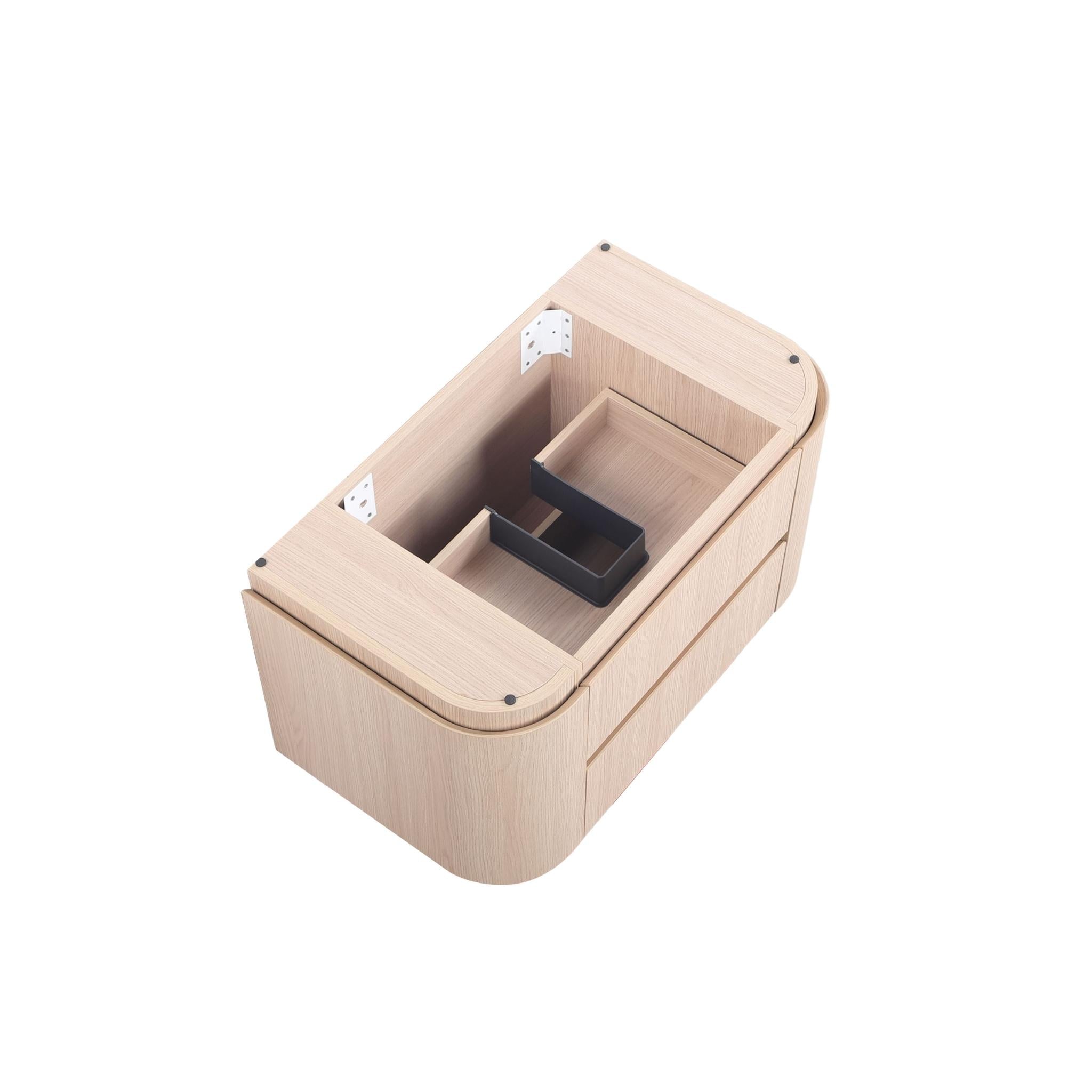 LUKKA RAVELLO SANDY OAK WOODMATT 900MM WALL HUNG VANITY