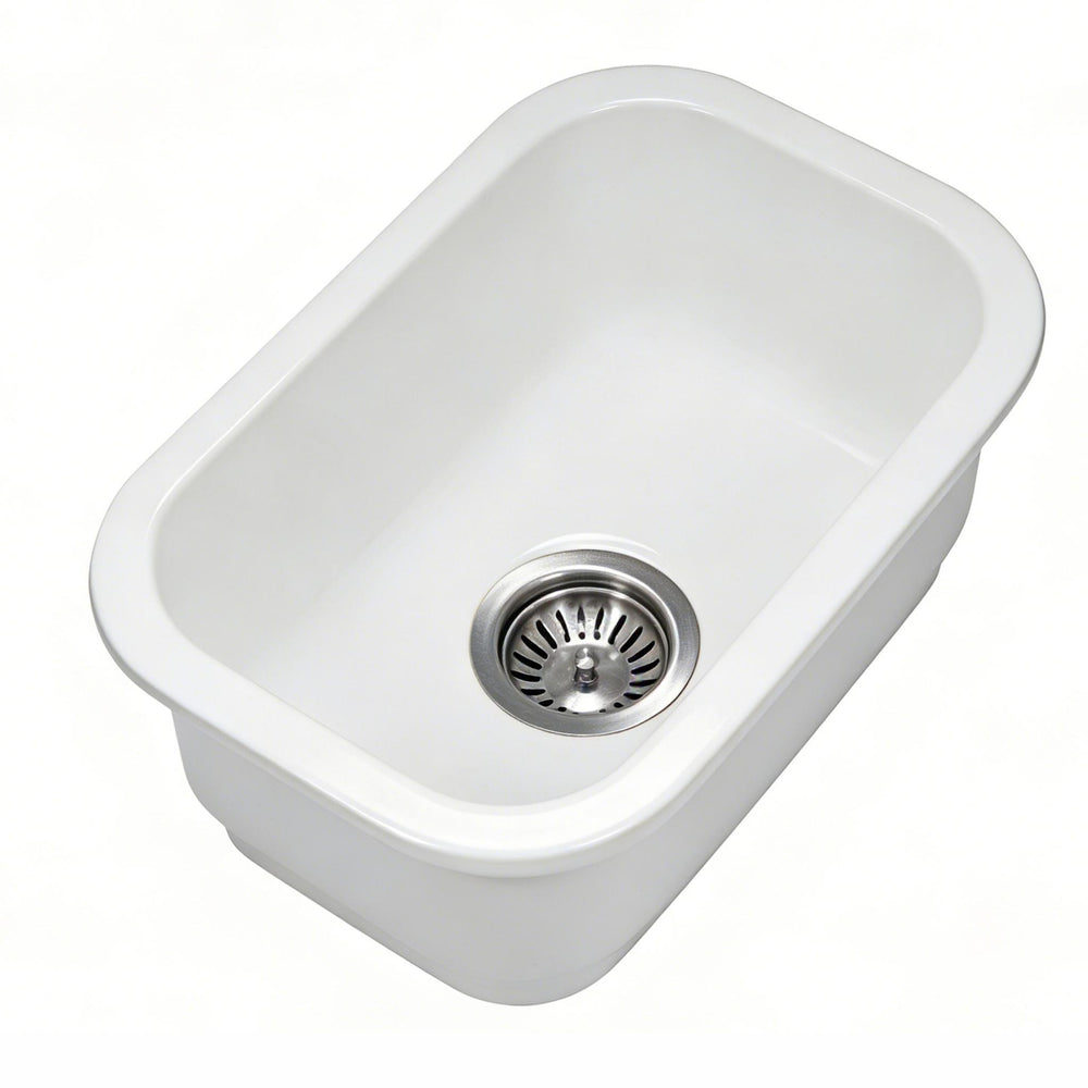 LUKKA ELBA INSET AND UNDERMOUNT FINE FIRECLAY SINK GLOSS WHITE 330MM