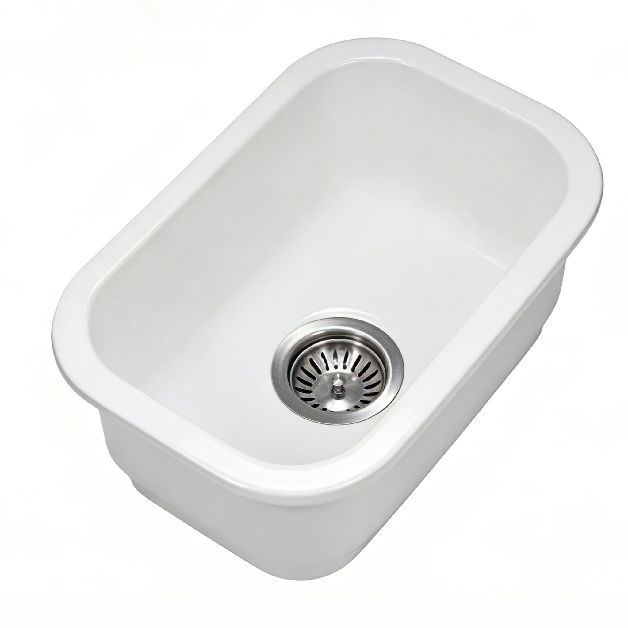 LUKKA ELBA INSET AND UNDERMOUNT FINE FIRECLAY SINK GLOSS WHITE 330MM