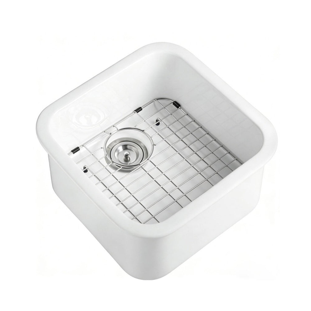 LUKKA ELBA INSET AND UNDERMOUNT FINE FIRECLAY SINK GLOSS WHITE 483MM