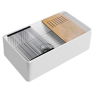 LUKKA ORTA FARMHOUSE BUTTLER SINGLE BOWL SINK GLOSS WHITE 835MM