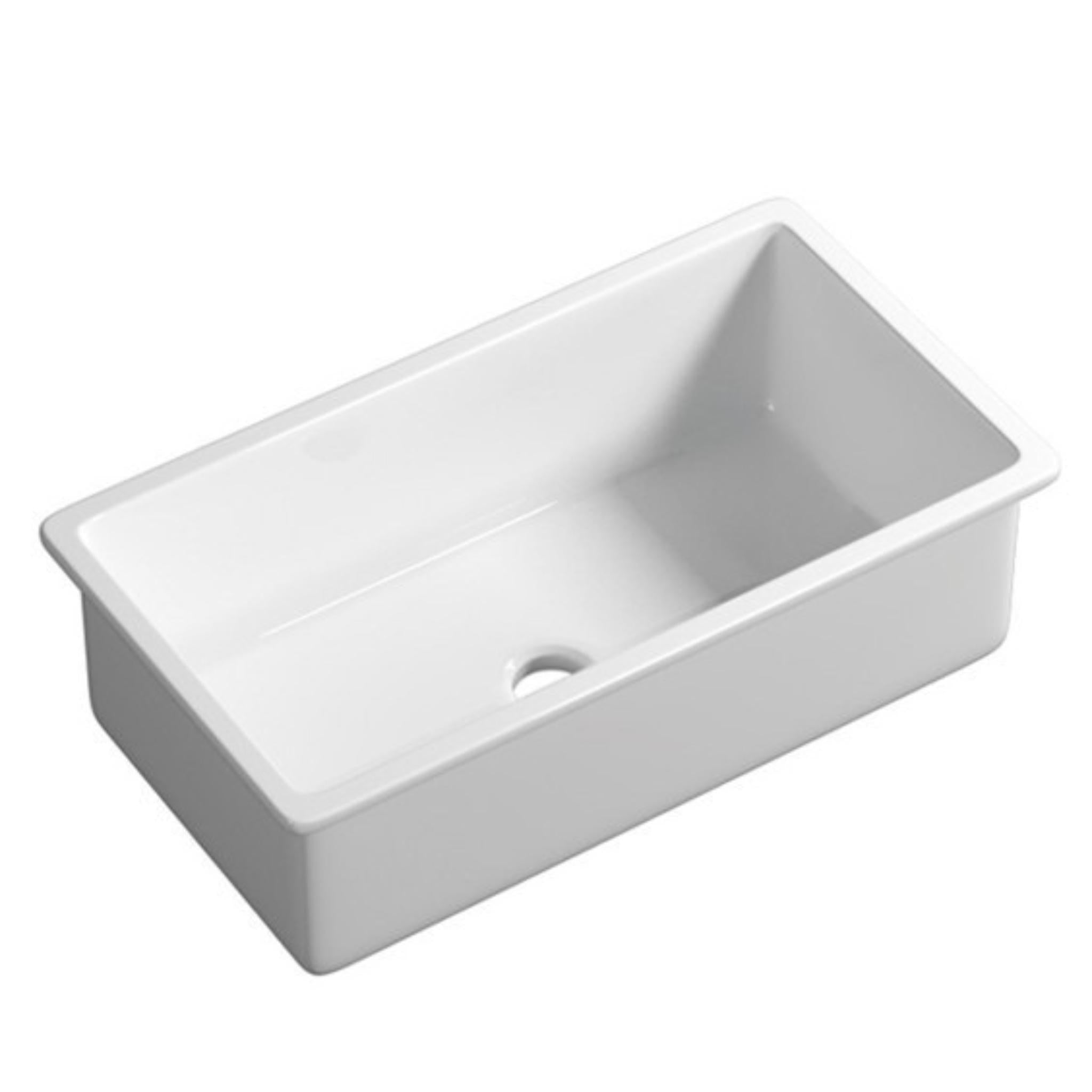 LUKKA PROCIDA INSET AND UNDERMOUNT FIRECLAY SINK GLOSS WHITE 760MM