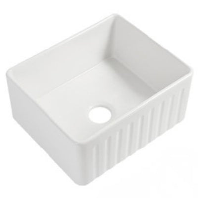 LUKKA ROCCIA FARMHOUSE BUTTLER FINE FIRECLAY SINK GLOSS WHITE 610MM