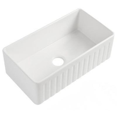LUKKA ROCCIA FARMHOUSE BUTTLER FINE FIRECLAY SINGLE BOWL SINK GLOSS WHITE 835MM