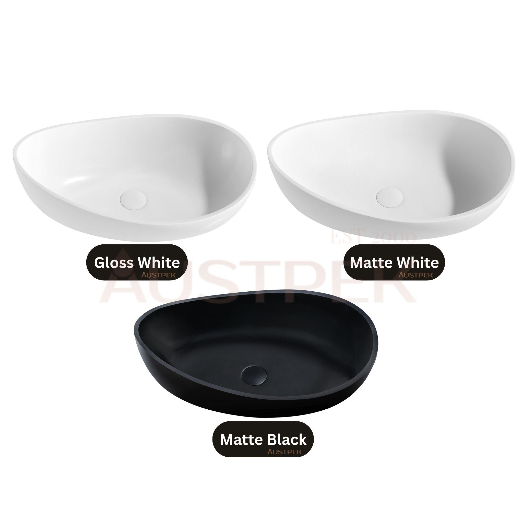 LUKKA WAVERTON ABOVE COUNTER BASIN GLOSS WHITE 600MM